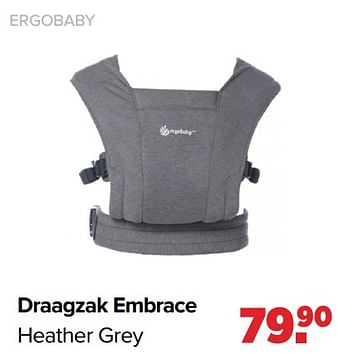 Aanbiedingen Draagzak embrace heather grey - ERGObaby - Geldig van 25/10/2021 tot 04/12/2021 bij Baby-Dump