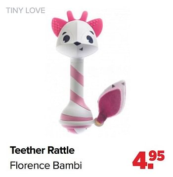 Aanbiedingen Teether rattle florence bambi - Tiny Love - Geldig van 25/10/2021 tot 04/12/2021 bij Baby-Dump