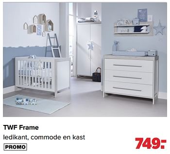 Aanbiedingen Twf frame ledikant, commode en kast - TWF - Geldig van 25/10/2021 tot 04/12/2021 bij Baby-Dump