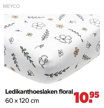 Aanbiedingen Ledikanthoeslaken floral - Meyco - Geldig van 25/10/2021 tot 04/12/2021 bij Baby-Dump