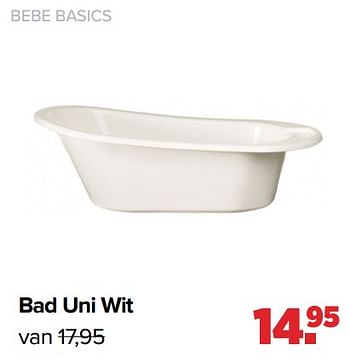 Aanbiedingen Bad uni wit - BÃ©bÃ© Basics - Geldig van 25/10/2021 tot 04/12/2021 bij Baby-Dump