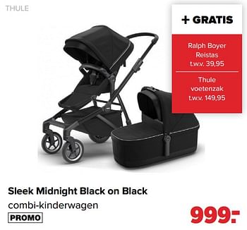 Aanbiedingen Sleek midnight black on black combi-kinderwagen - Thule - Geldig van 25/10/2021 tot 04/12/2021 bij Baby-Dump