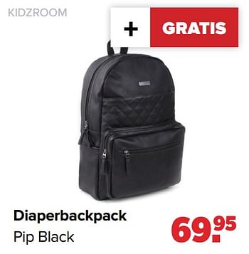 Aanbiedingen Diaperbackpack pip black - Kidzroom - Geldig van 25/10/2021 tot 04/12/2021 bij Baby-Dump