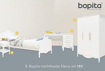 Aanbiedingen Bopita nachtkastje elena wit - Bopita - Geldig van 31/10/2021 tot 06/11/2021 bij Baby & Tiener Megastore