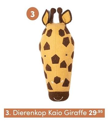 Aanbiedingen Dierenkop kaio giraffe - KidsDepot  - Geldig van 31/10/2021 tot 06/11/2021 bij Baby & Tiener Megastore