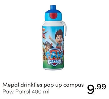 Aanbiedingen Mepal drinkfles pop up campus .99 paw patrol - Mepal - Geldig van 31/10/2021 tot 06/11/2021 bij Baby & Tiener Megastore