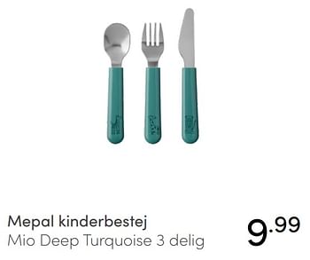 Aanbiedingen Mepal kinderbestek mio deep turquoise - Mepal - Geldig van 31/10/2021 tot 06/11/2021 bij Baby & Tiener Megastore