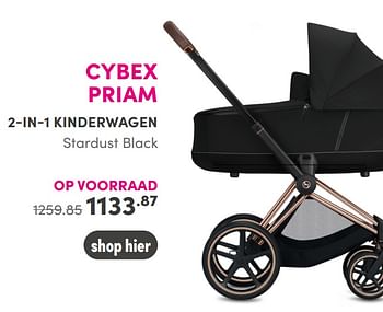 Aanbiedingen Cybex priam 2-in-1 kinderwagen stardust black - Cybex - Geldig van 31/10/2021 tot 06/11/2021 bij Baby & Tiener Megastore