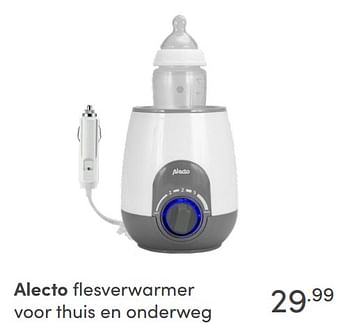 Aanbiedingen Alecto flesverwarmer voor thuis en onderweg - Alecto - Geldig van 31/10/2021 tot 06/11/2021 bij Baby & Tiener Megastore