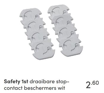 Aanbiedingen Safety 1st draaibare stopcontact beschermers wit - Safety 1st - Geldig van 31/10/2021 tot 06/11/2021 bij Baby & Tiener Megastore