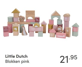 Aanbiedingen Little dutch blokken pink - Little Dutch - Geldig van 31/10/2021 tot 06/11/2021 bij Baby & Tiener Megastore