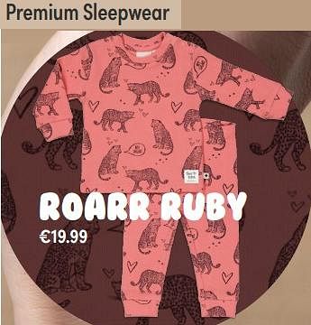 Aanbiedingen Premium sleepwear roarr ruby - Feetje - Geldig van 31/10/2021 tot 06/11/2021 bij Baby & Tiener Megastore