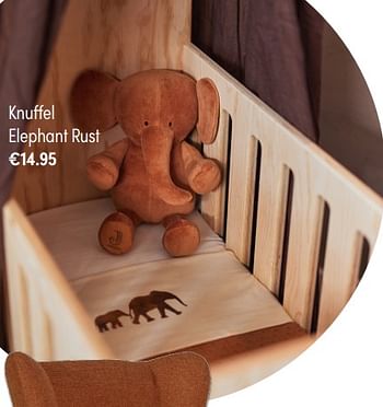 Aanbiedingen Knuffel elephant rust - Huismerk - Baby &amp; Tiener Megastore - Geldig van 31/10/2021 tot 06/11/2021 bij Baby & Tiener Megastore