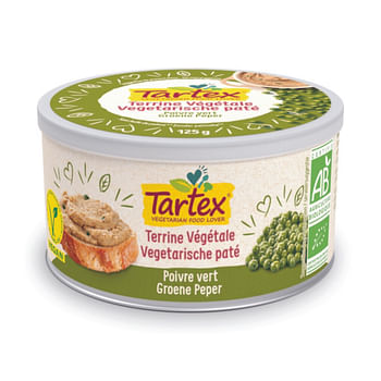 Aanbiedingen Tartex Paté Groene Peper Bio 125 gr - Geldig van 04/10/2021 tot 22/01/2022 bij Plein