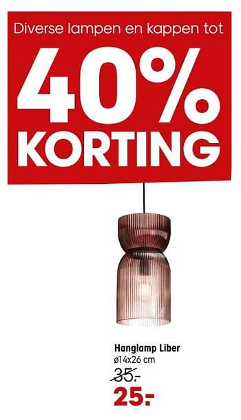 Aanbiedingen Hanglamp liber - Huismerk - Kwantum - Geldig van 07/11/2021 tot 21/11/2021 bij Kwantum