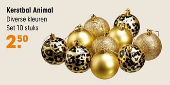 Aanbiedingen Kerstbal animal - Huismerk - Kwantum - Geldig van 07/11/2021 tot 21/11/2021 bij Kwantum