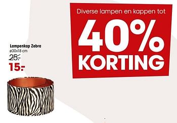 Aanbiedingen Lampenkap zebra - Huismerk - Kwantum - Geldig van 07/11/2021 tot 21/11/2021 bij Kwantum