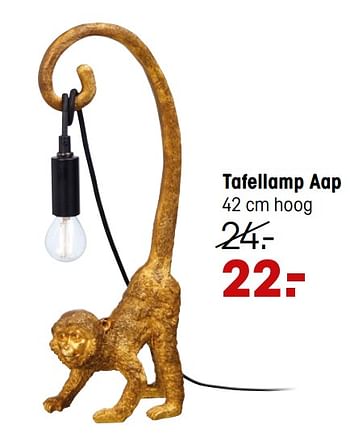 Aanbiedingen Tafellamp aap - Huismerk - Kwantum - Geldig van 07/11/2021 tot 21/11/2021 bij Kwantum