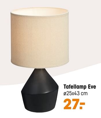Aanbiedingen Tafellamp eve - Huismerk - Kwantum - Geldig van 07/11/2021 tot 21/11/2021 bij Kwantum
