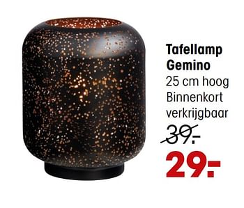 Aanbiedingen Tafellamp gemino - Huismerk - Kwantum - Geldig van 07/11/2021 tot 21/11/2021 bij Kwantum