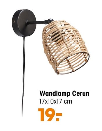 Aanbiedingen Wandlamp cerun - Huismerk - Kwantum - Geldig van 07/11/2021 tot 21/11/2021 bij Kwantum