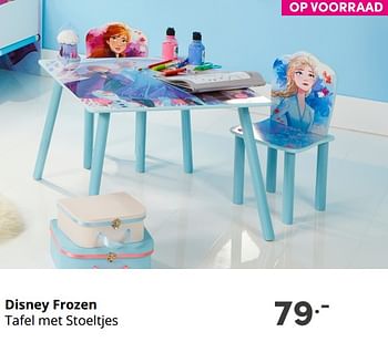Aanbiedingen Disney frozen tafel met stoeltjes - Disney  Frozen - Geldig van 07/11/2021 tot 13/11/2021 bij Baby & Tiener Megastore