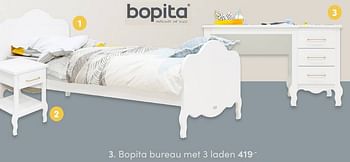 Aanbiedingen Bopita bureau met 3 laden - Bopita - Geldig van 07/11/2021 tot 13/11/2021 bij Baby & Tiener Megastore