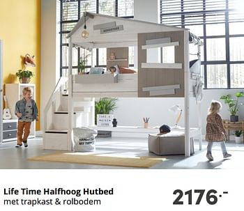 Aanbiedingen Life time halfhoog hutbed - Lifetime Kidsrooms - Geldig van 07/11/2021 tot 13/11/2021 bij Baby & Tiener Megastore