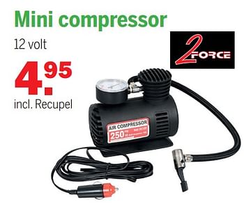 Aanbiedingen 2force mini compressor - 2Force - Geldig van 07/11/2021 tot 28/11/2021 bij Van Cranenbroek