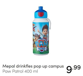 Aanbiedingen Mepal drinkfles pop up campus paw patrol - Mepal - Geldig van 07/11/2021 tot 13/11/2021 bij Baby & Tiener Megastore