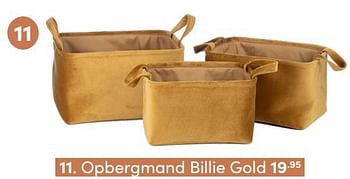 Aanbiedingen Opbergmand billie gold - KidsDepot  - Geldig van 07/11/2021 tot 13/11/2021 bij Baby & Tiener Megastore