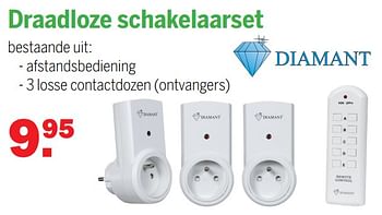 Aanbiedingen Draadloze schakelaarset - Diamant - Geldig van 07/11/2021 tot 28/11/2021 bij Van Cranenbroek