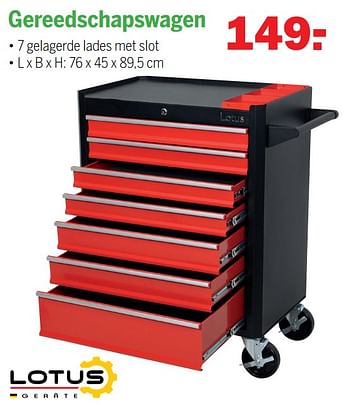 Aanbiedingen Gereedschapswagen - Lotus Geräte - Geldig van 07/11/2021 tot 28/11/2021 bij Van Cranenbroek