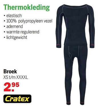 Aanbiedingen Thermokleding broek - Cratex - Geldig van 07/11/2021 tot 28/11/2021 bij Van Cranenbroek
