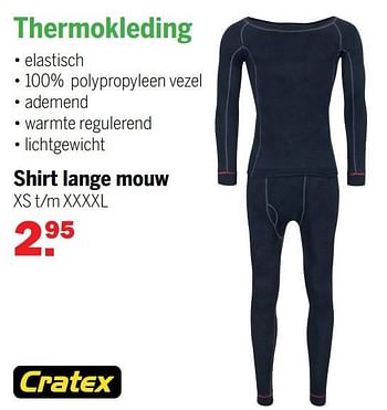 Aanbiedingen Thermokleding shirt lange mouw - Cratex - Geldig van 07/11/2021 tot 28/11/2021 bij Van Cranenbroek