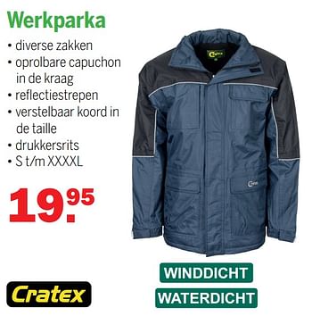 Aanbiedingen Werkparka - Cratex - Geldig van 07/11/2021 tot 28/11/2021 bij Van Cranenbroek