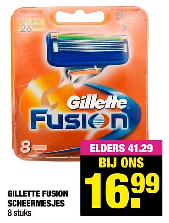 Aanbiedingen Gillette fusion scheermesjes - Gillette - Geldig van 08/11/2021 tot 21/11/2021 bij Big Bazar