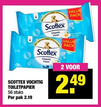 Aanbiedingen Scottex vochtig toiletpapier - Scottex - Geldig van 08/11/2021 tot 21/11/2021 bij Big Bazar