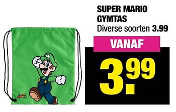 Aanbiedingen Super mario gymtas - Super Mario - Geldig van 08/11/2021 tot 21/11/2021 bij Big Bazar