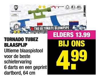 Aanbiedingen TORNADO TUBEZ BLAASPIJP Ultieme blaaspistool voor de beste schietervaring - Huismerk - Big Bazar - Geldig van 08/11/2021 tot 21/11/2021 bij Big Bazar