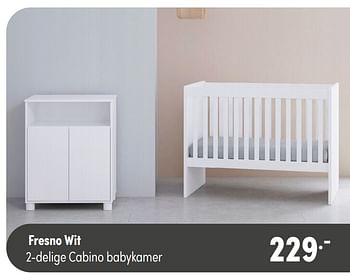 Aanbiedingen Fresno wit 2-delige cabino babykamer - Cabino - Geldig van 07/11/2021 tot 13/11/2021 bij Baby & Tiener Megastore