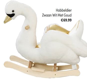 Aanbiedingen Hobbeldier zwaan wit met goud - Cabino - Geldig van 07/11/2021 tot 13/11/2021 bij Baby & Tiener Megastore