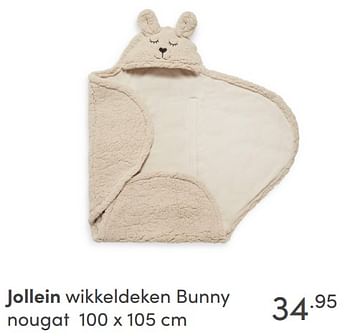 Aanbiedingen Jollein wikkeldeken bunny nougat - Jollein - Geldig van 07/11/2021 tot 13/11/2021 bij Baby & Tiener Megastore