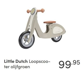 Aanbiedingen Little dutch loopscooter olijfgroen - Little Dutch - Geldig van 07/11/2021 tot 13/11/2021 bij Baby & Tiener Megastore