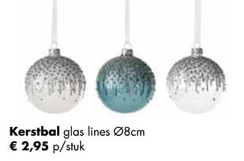 Aanbiedingen Kerstbal glas lines - Huismerk - Multi Bazar - Geldig van 08/11/2021 tot 30/11/2021 bij Multi Bazar