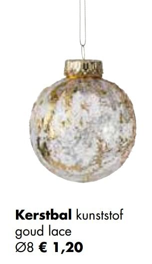 Aanbiedingen Kerstbal kunststof goud lace - Huismerk - Multi Bazar - Geldig van 08/11/2021 tot 30/11/2021 bij Multi Bazar