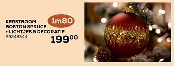 Aanbiedingen Kerstboom boston spruce + lichtjes + decoratie - Huismerk - Supra Bazar - Geldig van 09/11/2021 tot 07/12/2021 bij Supra Bazar