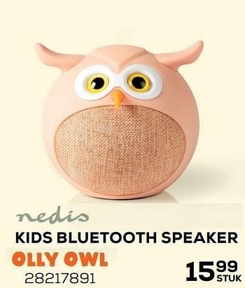 Aanbiedingen Nedis kids bluetooth speaker olly owl - Nedis - Geldig van 09/11/2021 tot 07/12/2021 bij Supra Bazar