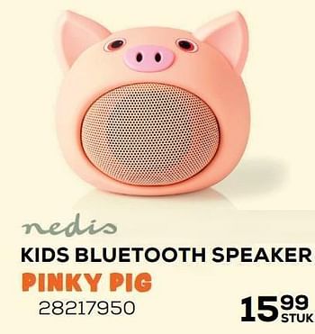 Aanbiedingen Nedis kids bluetooth speaker pinky pig - Nedis - Geldig van 09/11/2021 tot 07/12/2021 bij Supra Bazar