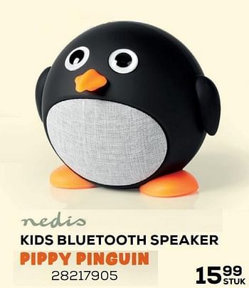 Aanbiedingen Nedis kids bluetooth speaker pippy pinguin - Nedis - Geldig van 09/11/2021 tot 07/12/2021 bij Supra Bazar